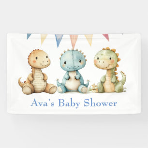 Cute Dinosaurs and Friends Boy Baby Shower Banner