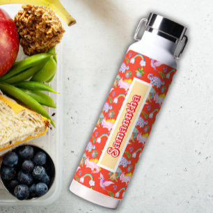 Cute Dinosaurs and Rainbows   Water Bottle