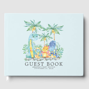 Cute Dinosaurs Baby Shower Guest Book
