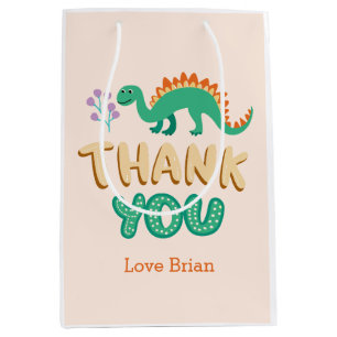 Cute Dinosaurs  Birthday party thank you  Medium Gift Bag