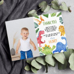 Cute Dinosaurs Birthday Photo Thank You Card<br><div class="desc">Our Dinosaur Thank You Cards are the perfect way to show gratitude and appreciation to your guests for celebrating with you. The design features a festive and colourful layout with space for a personalised message or a "thank you" note. They are perfect for sending out after the party to express...</div>