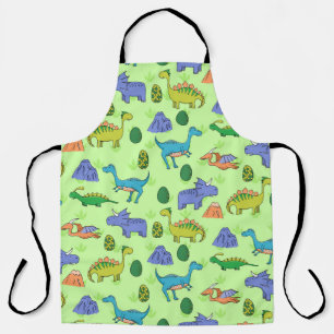 Cute Dinosaurs, Cartoon Style. Apron