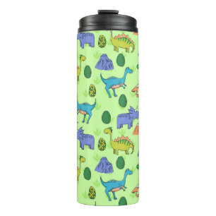 Cute Dinosaurs, Cartoon Style. Thermal Tumbler