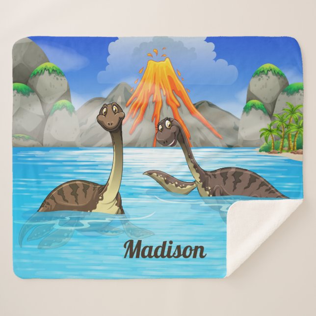 Cute Dinosaurs custom name blanket (Front (Horizontal))