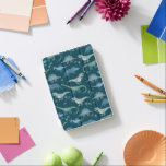 Cute Dinosaurs Dark Green Pattern iPad Mini Cover<br><div class="desc">Lots of whimsical blue dinosaurs,  Tyrannosaurus rex,  Spinosaurus,  Stegosaurus,  Diplodocus and Triceratops. Eek!</div>