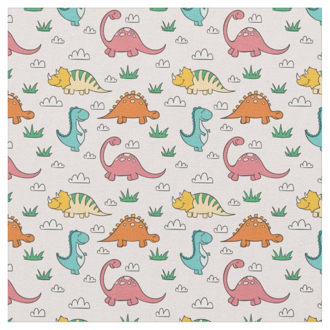 Cute Dinosaurs Fabric (Close Up)