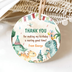 Cute Dinosaurs First Birthday Party Favour Tags