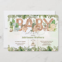 Cute Dinosaurs Greenery Boy Baby Shower 