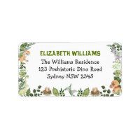 Cute Dinosaurs Jungle Greenery Return Address