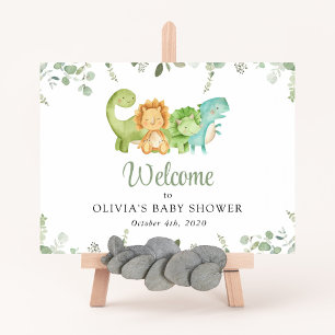 Cute Dinosaurs, Jurassic, Baby Shower Welcome Poster