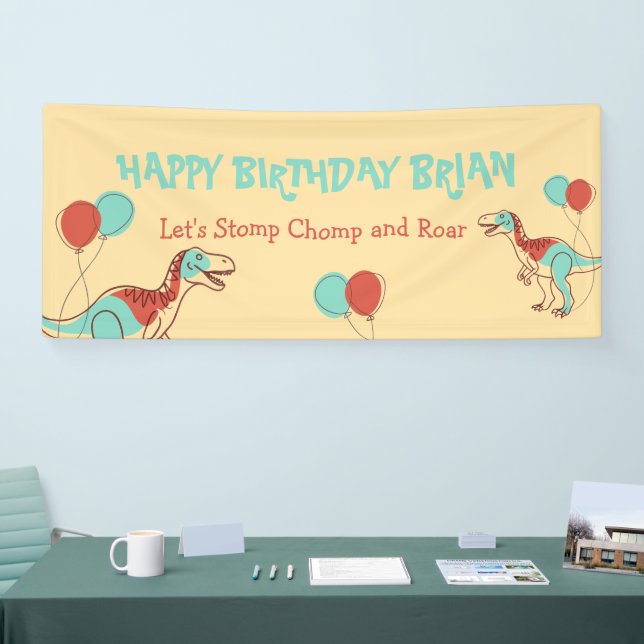 Cute Dinosaurs kid's Birthday Banner (Tradeshow)