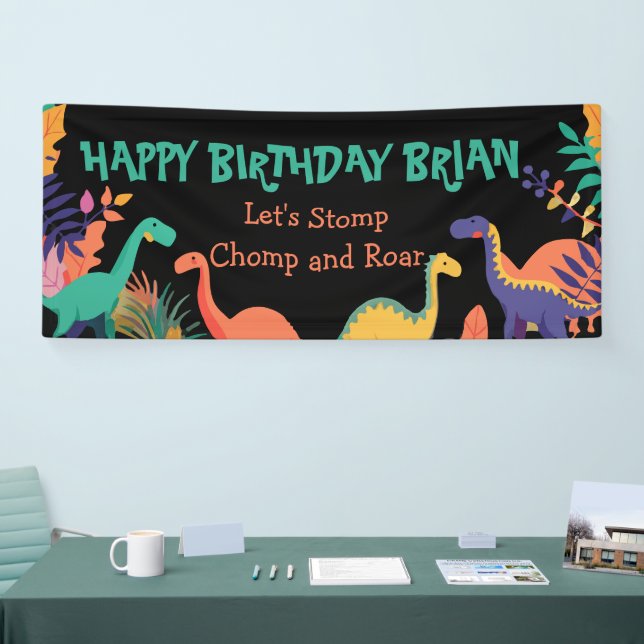 Cute Dinosaurs kid's Birthday Banner (Tradeshow)