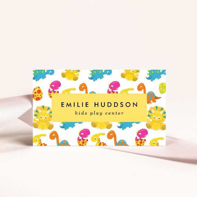 Cute Dinosaurs, Kids Play Centre, Activity Centre Business Card (Creator Uploaded)