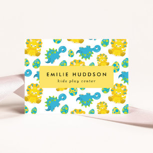 Cute Dinosaurs, Kids Play Centre, Activity Centre Business Card