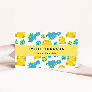 Cute Dinosaurs, Kids Play Centre, Activity Centre Business Card
