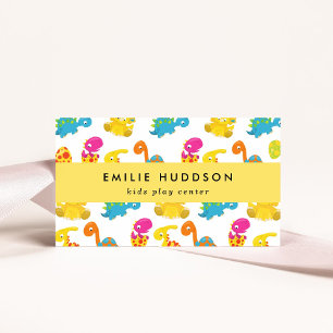 Cute Dinosaurs, Kids Play Centre, Activity Centre Business Card