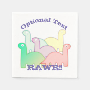 Cute Dinosaurs Pastel Colourful Napkin