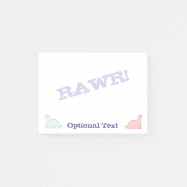 Cute Dinosaurs Pastel Colourful Post-it Notes (Front)