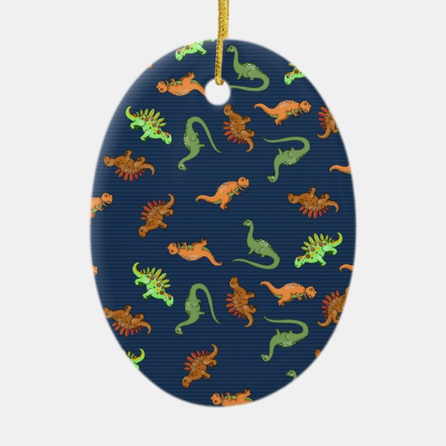 Cute Dinosaurs Pattern Ceramic Tree Decoration (Front)