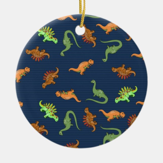 Cute Dinosaurs Pattern Ceramic Tree Decoration (Front)