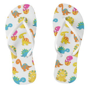 Cute Dinosaurs, Pattern Of Dinosaurs, Baby Dino Flip Flops
