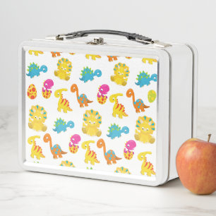 Cute Dinosaurs, Pattern Of Dinosaurs, Baby Dino Metal Lunch Box