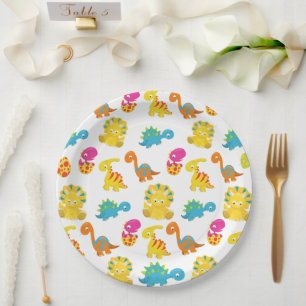 Cute Dinosaurs, Pattern Of Dinosaurs, Baby Dino Paper Plate