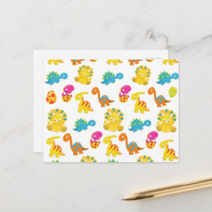 Cute Dinosaurs, Pattern Of Dinosaurs, Baby Dino Postcard
