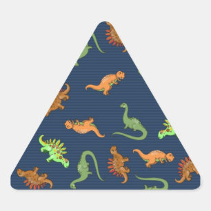 Cute Dinosaurs Pattern Triangle Sticker