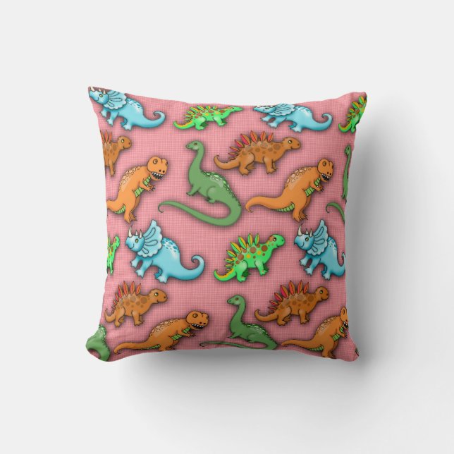 Cute Dinosaurs Pillow for Kids (Front)