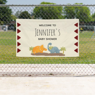 Cute Dinosaurs Prehistoric Wildlife Baby Shower Banner