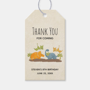 Cute Dinosaurs Prehistoric Wildlife Birthday Gift Tags