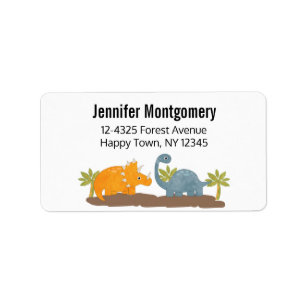 Cute Dinosaurs Prehistoric Wildlife Label