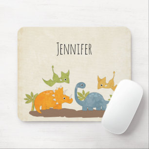 Cute Dinosaurs Prehistoric Wildlife Mouse Mat
