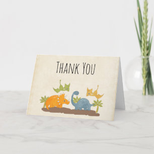  Cute Dinosaurs Prehistoric Wildlife Thank You Card