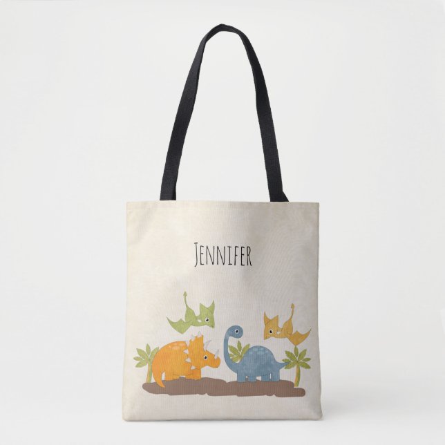  Cute Dinosaurs Prehistoric Wildlife Tote Bag (Front)