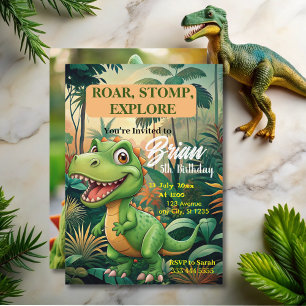 Cute Dinosaurs roar Boy Birthday  Invitation