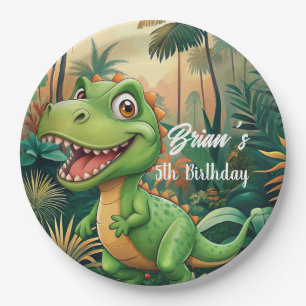 Cute Dinosaurs roar Boy Birthday party  Paper Plate
