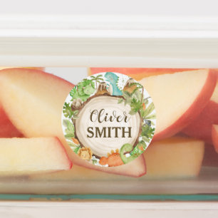 Cute Dinosaurs School Bottle Lunch Box Labels