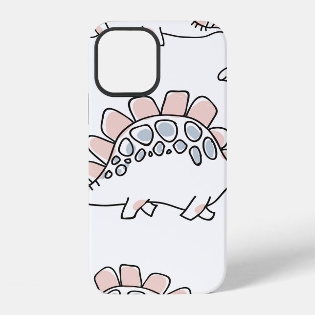 Cute dinosaurs seamless pattern iPhone case (Back)