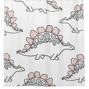 Cute dinosaurs seamless pattern shower curtain