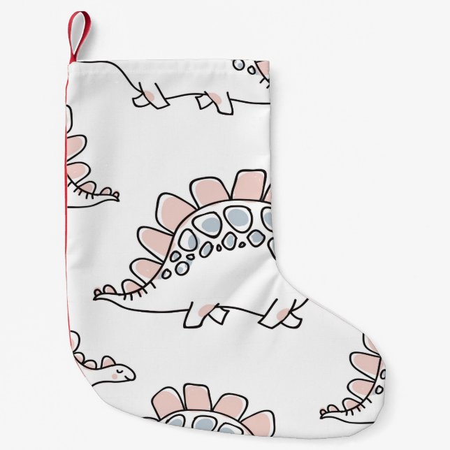 Cute dinosaurs seamless pattern small christmas stocking (Front)