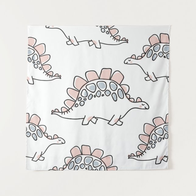 Cute dinosaurs seamless pattern tapestry (Front)