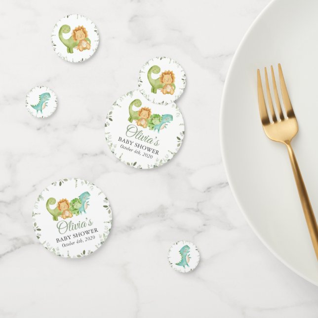 Cute Dinosaurs, T-Rex, Jurassic, Baby Shower Confetti (Group)