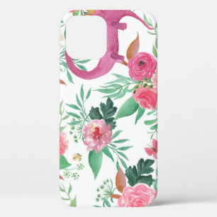 Cute Dinosaurs Vintage Floral Pattern iPhone 12 Case