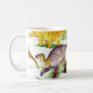 Cute Dinosaurs Watercolor Seamless Art Coffee Mug