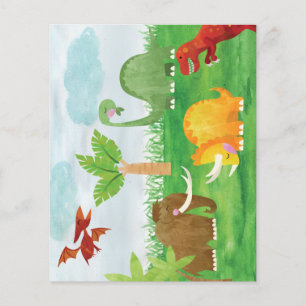 Cute Dinosaurs Wooly Mammoth Brontosaurus