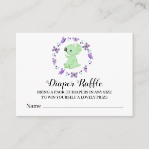 *~* Cute Dinosuar Butterfly Star Diaper Raffle Enclosure Card