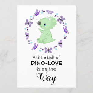 *~* Cute Dinosuar Butterfly Star Shower Invitation