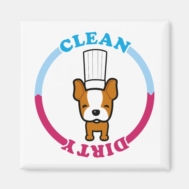 Cute Dirty Clean Magnet for dishwasher (Front)